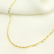 14K Solid Gold Flat Cable Chain